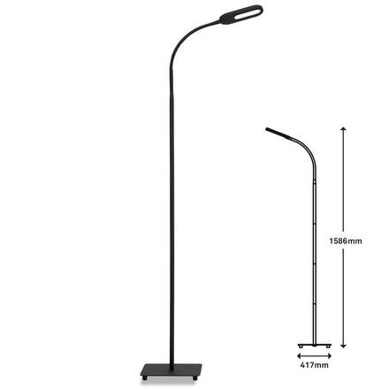 BRILONER LED CCT stojací svítidlo s dotykovým vypínačem 128 cm 6,6W 600lm černá BRILO 1297015
