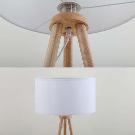 BRILONER Textilní stojací svítidlo pr. 45,5 cm 1x E27 60W bílé BRILO 1379016