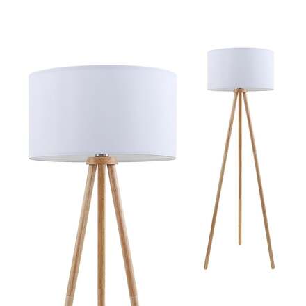 BRILONER Textilní stojací svítidlo pr. 45,5 cm 1x E27 60W bílé BRILO 1379016