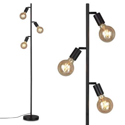 BRILONER Stojací svítidlo pr. 22 cm 3x E27 10W černá BRILO 1387035