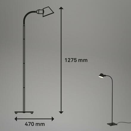 BRILONER Stojací svítidlo 152 cm 1x E27 10W černá BRILO 1407-015