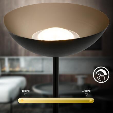BRILONER Estate LED stojanová bezdrátová lampa, stmívatelné, dotykový vypínač, černá 1500015