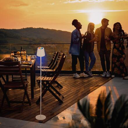 BRILONER Coloris RGBW LED stojanová bezdrátová lampa, stmívatelná, dotykový vypínač, bílá 1507016