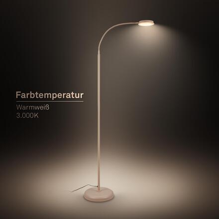 BRILONER Megg stojanová lampa - 12W, 800lm, LED, stmívatelná, nastavitelná, dotykový vypínač, béžová 1585011