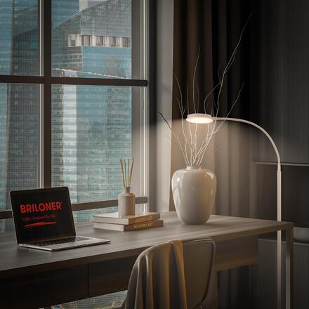 BRILONER Megg stojanová lampa - 12W, 800lm, LED, stmívatelná, nastavitelná, dotykový vypínač, béžová 1585011