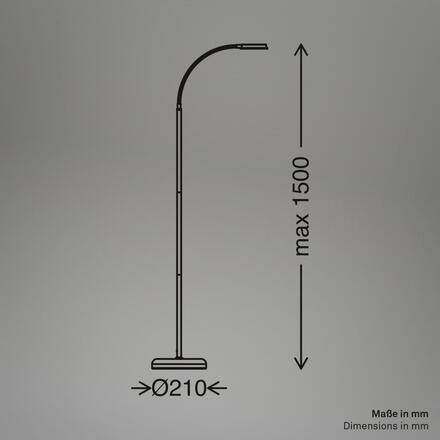 BRILONER Megg stojanová lampa - 12W, 800lm, LED, stmívatelná, nastavitelná, dotykový vypínač, béžová 1585011