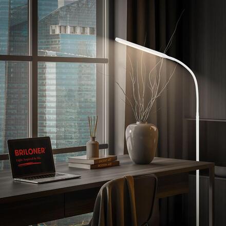 BRILONER Mura stojanová lampa - 6W, 600lm, LED, stmívatelné, dotykový vypínač, nastavitelné, bílé 1660016