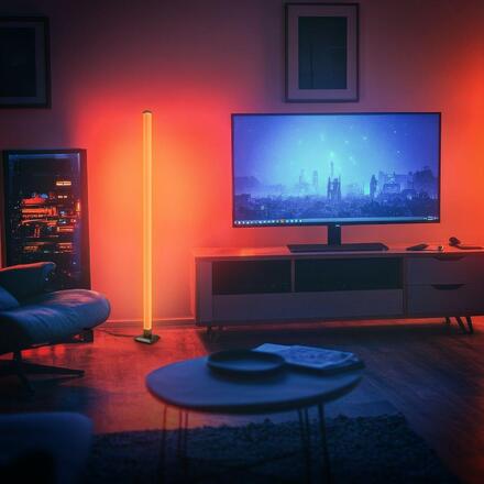 BRILONER Flash stojanová lampa - 4,8W, 300lm, stmívatelné, LED, RGBIC, dálkový ovladač, černá 1661015