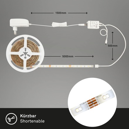 BRILONER CCT LED pásek 500 cm 18W 1650lm bílé BRILO 2032-150P