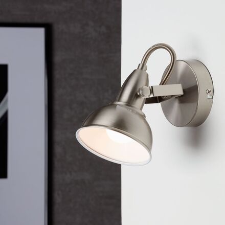 BRILONER Bodové svítidlo pr. 10 cm 1x E14 40W satén-bílé BRILO 2049012
