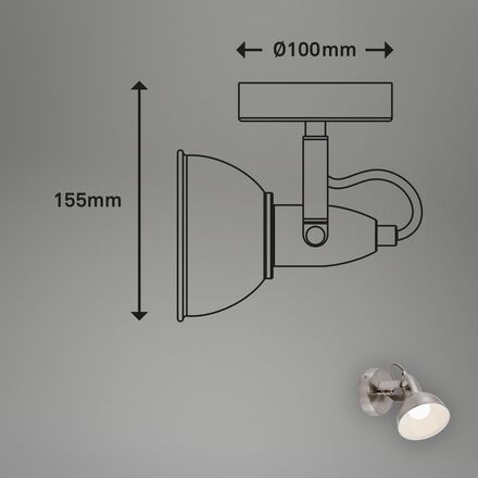 BRILONER Bodové svítidlo pr. 10 cm 1x E14 40W satén-bílé BRILO 2049012