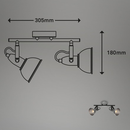 BRILONER Bodové svítidlo pr. 10 cm 2x E14 max. 40W antická stříbrná BRILO 2049-024