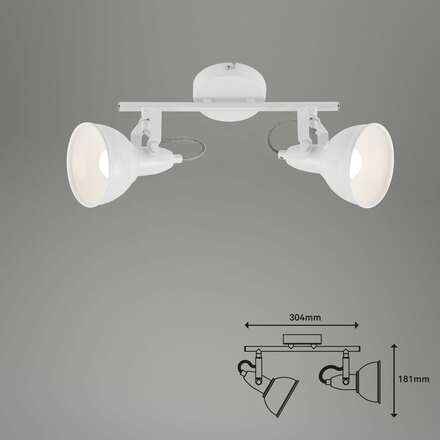 BRILONER Bodové svítidlo 30,4 cm 2x. E14 40W bílé BRILO 2049-026