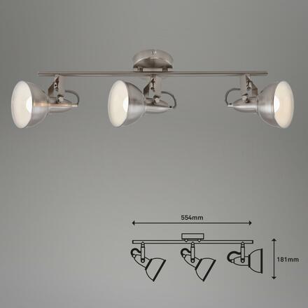 BRILONER Bodové svítidlo 55,4 cm 3xE14 40W satén-bílé BRILO 2049-032