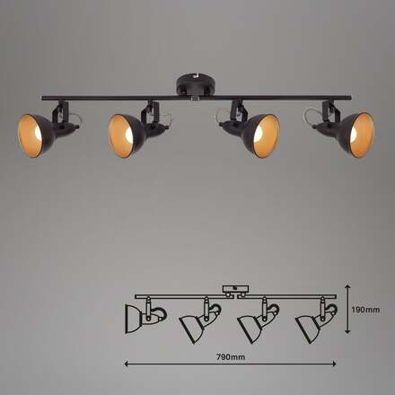 BRILONER Bodové svítidlo 79 cm 4x E14 40W černá BRILO 2049045