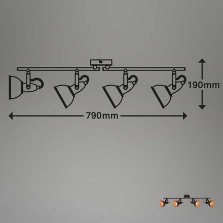 BRILONER Bodové svítidlo 79 cm 4x E14 40W černá BRILO 2049045