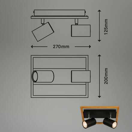 BRILONER Spot, 27 cm, 2x GU10, max. 9W, černá BRILO 2138025