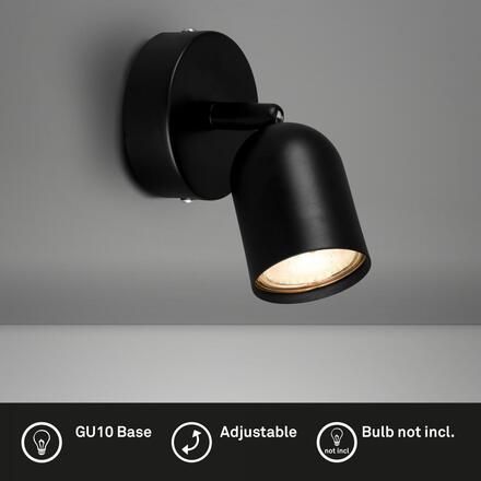 BRILONER Nástěnné svítidlo Spot, 8 cm, 1x GU10, max. 9W, černé 2145015