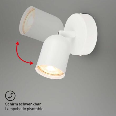 BRILONER Nástěnné svítidlo Spot, 8 cm, 1x GU10, max. 9W, bílé 2145016