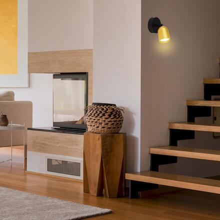 BRILONER Nástěnné svítidlo Spot, 8 cm, 1x GU10, max. 9W, černé/zlaté 2145017