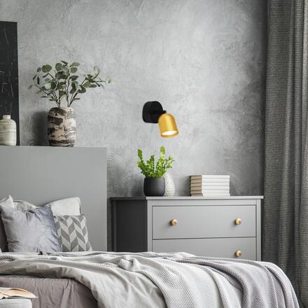 BRILONER Nástěnné svítidlo Spot, 8 cm, 1x GU10, max. 9W, černé/zlaté 2145017