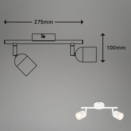 BRILONER Bodové svítidlo Spot, 27,5 cm, 2x GU10, max. 9W, bílé 2145026