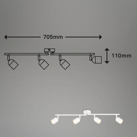 BRILONER Bodové svítidlo Spot, 70,5 cm, 4x GU10, max. 9W, bílé 2145046
