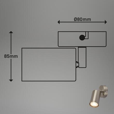 BRILONER Tib nástěnné svítidlo do interiéru, nastavitelné, On/Off nástěnným vypínačem, stříbrná 2172012