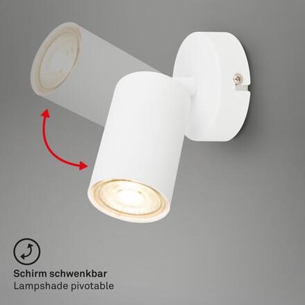 BRILONER Tib nástěnné svítidlo do interiéru, nastavitelné, On/Off nástěnným vypínačem, bílé 2172016