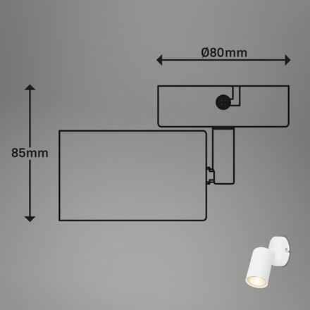 BRILONER Tib nástěnné svítidlo do interiéru, nastavitelné, On/Off nástěnným vypínačem, bílé 2172016