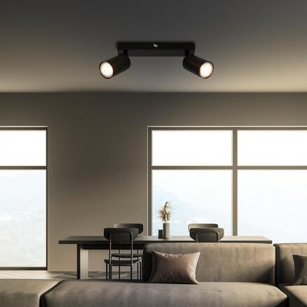 BRILONER Tib stropní bodové svítidlo, nastavitelné, On/Off nástěnným vypínačem, 2-ramenné, černé 2172025