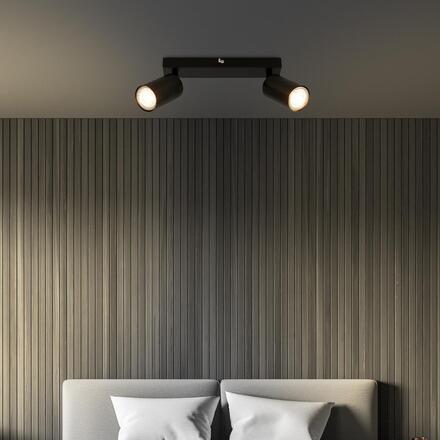 BRILONER Tib stropní bodové svítidlo, nastavitelné, On/Off nástěnným vypínačem, 2-ramenné, černé 2172025