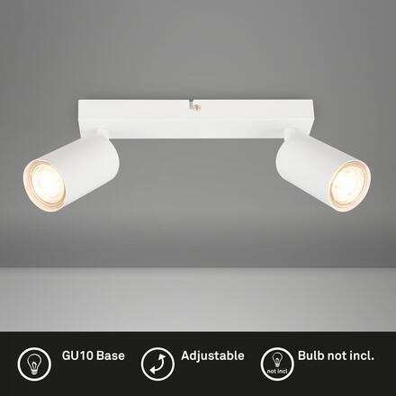 BRILONER Tib stropní bodové svítidlo, nastavitelné, On/Off nástěnným vypínačem, 2-ramenné, bílé 2172026