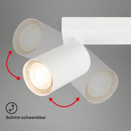 BRILONER Tib stropní bodové svítidlo, nastavitelné, On/Off nástěnným vypínačem, 2-ramenné, bílé 2172026