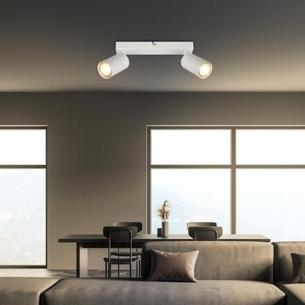 BRILONER Tib stropní bodové svítidlo, nastavitelné, On/Off nástěnným vypínačem, 2-ramenné, bílé 2172026