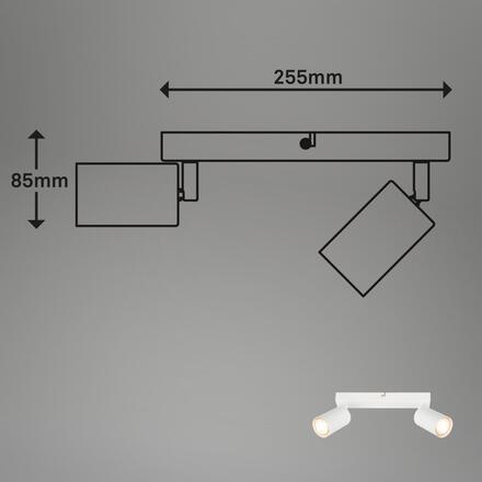 BRILONER Tib stropní bodové svítidlo, nastavitelné, On/Off nástěnným vypínačem, 2-ramenné, bílé 2172026