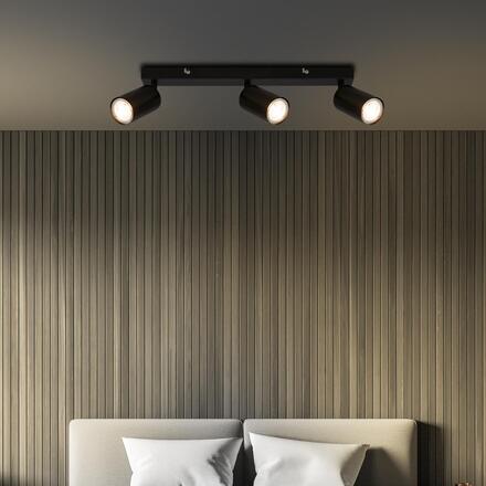 BRILONER Tib stropní bodové svítidlo, nastavitelné, On/Off nástěnným vypínačem, 3-ramenné, černá 2172035