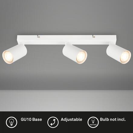 BRILONER Tib stropní bodové svítidlo, nastavitelné, On/Off nástěnným vypínačem, 3-ramenné, bílé 2172036