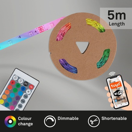 BRILONER RGB Smart LED pásek 500 cm bílé BRILO 2256-150
