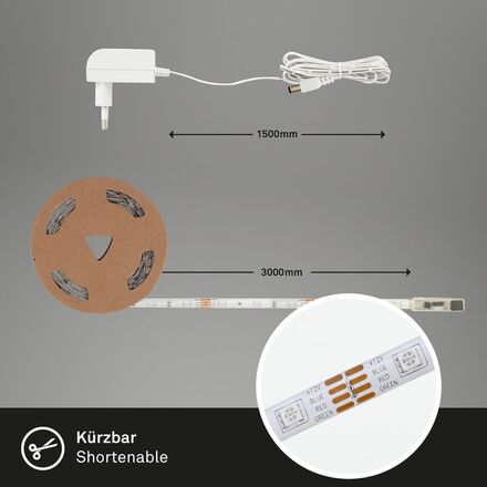 BRILONER RGB LED pásek 300 cm 0,11W bílé BRILO 2267090P