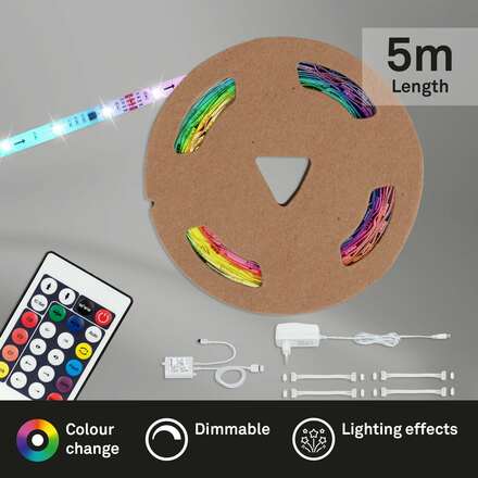 BRILONER RGB LED pásek 500 cm 0,12W bílé BRILO 2267-150D