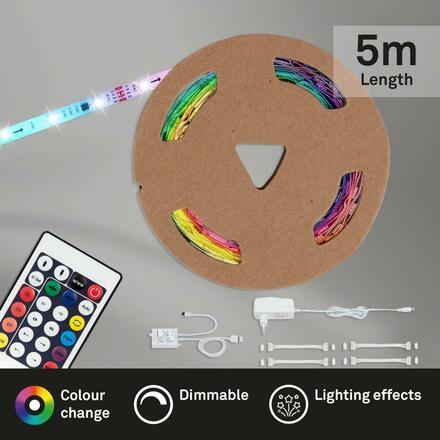 BRILONER RGB LED pásek 500 cm 0,12W bílé BRILO 2267-150D