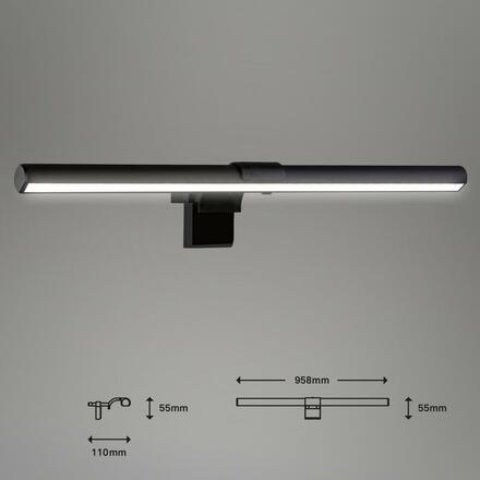 BRILONER LED CCT svítidlo se svorkou 40,5 cm 3,5W 380lm černá BRILO 2303-015