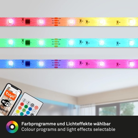BRILONER Digitální RGB LED pásek s hudebním senzorem 500 cm 0,12W bílé BRILO 2313-150