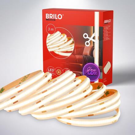 BRILONER COB LED Strip 3m, samolepící, teplá bílá, bílé 2318480