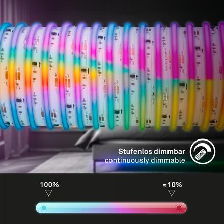 BRILONER COB LED pásek 3m, dálkový ovladač, RGB IC dynamické barvy, bílý 2322480