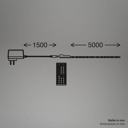 BRILONER LED pásek 5 m - stmívatelné, RGBIC, CCT, dálkový ovladač, samolepící, bílé 2354156