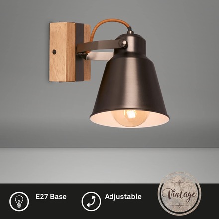 BRILONER Bodové svítidlo 21 cm 1x E27 40W antická šedá BRILO 2406-014