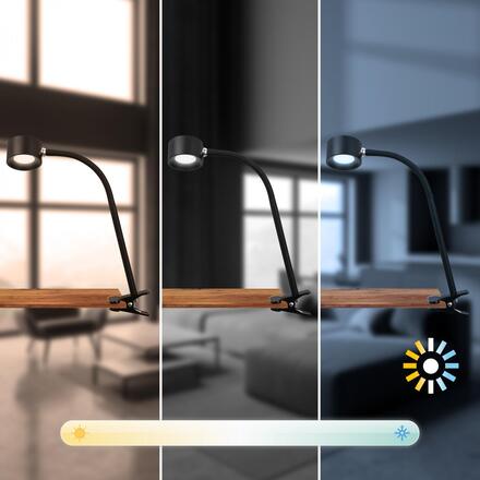 BRILONER Tari LED lampička na psací stůl, stmívatelné, magnetická hlava, černá 2499015