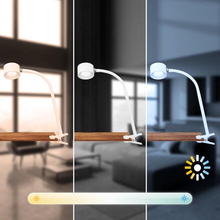 BRILONER Tari LED lampička na psací stůl, stmívatelné, magnetická hlava, bílé 2499016